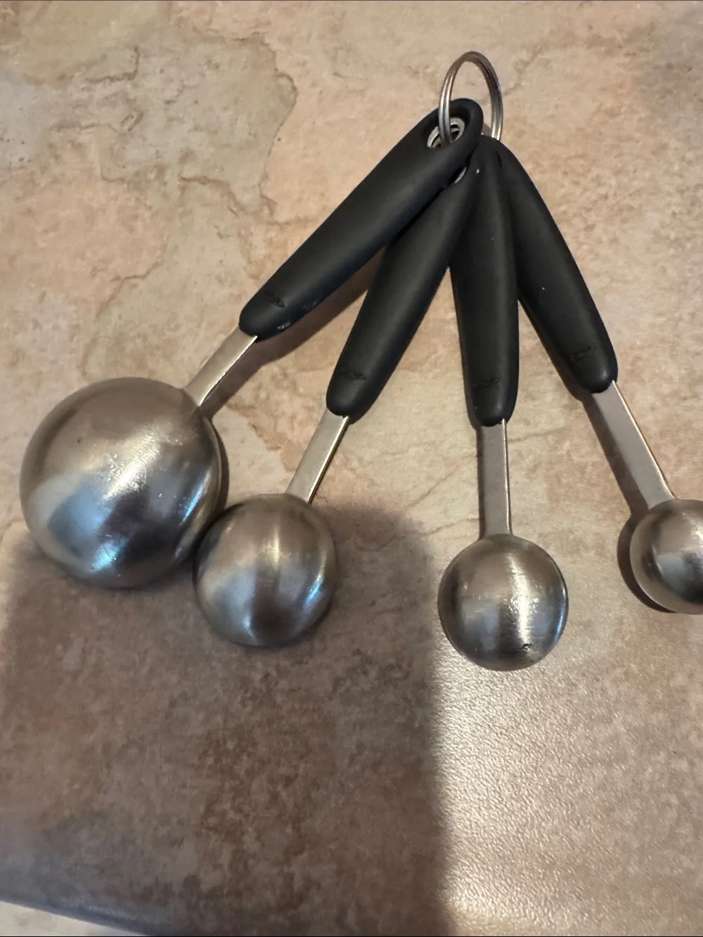 Black Measuring Spoon Set - Stainless Steel Scoop Set